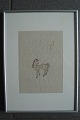 Japansk 
kunstner (19/20 
årh):
Mager Hest.
Koloreret 
træsnit på 
papir.
Signeret.
17x12 (29x20)