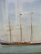 Gouache af 3 
mastet topsejls 
skonnert 
"sunbeam" ejer 
Lord Brassey 
guvernør i 
Australien ...