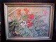 Blomstermaleri 
af Ejner 
Parslev 1923. 
Motiv: begonier 
ved væg. Mål 
uden ramme 46 x 
61 cm.
