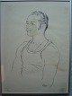 Otto 
Christensen 
(Otto 
C)(1898-1982):
Portræt af 
muskuløs mand 
1931.
Kul/bly på 
papir.
Sign.: ...