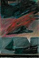 Schilling, 
Frede Walther 
(1928 - 2004) 
Danmark: 
Komposition. 
Oliekridt på 
papir. 20 x 
13,5 cm. ...
