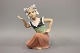Orientalsk 
figur af Dahl 
Jensen nr 1323. 
Moulia danser.
Mål: H: 15,5 
cm.

