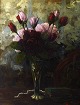 Boris KRILOV 
(1891-1977) 
russisk 
kunstner
Blomsteropstilling, 
olie på lærred. 
Røde og 
lyserøde ...