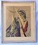 Litografi af 
Carlo Rosberg 
(1902-94)
med motiv af 
kvinde med fisk 
i net.
Signeret.
Lille ...