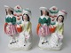 Pair of painted 
Staffordshire 
figures in 
faience with 
people picking 
apples. ca. 
1840. Polycrom 
...