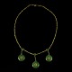Halskæde i 18k 
guld med Jade.
Jade af meget 
høj kvalitet.
Stemplet TC18.
L. 43,5 cm.
Vægt 17 ...