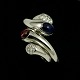 Georg Jensen. A 
pair of 18k 
White Gold 
Rings with 
diamonds 
0.20ct, 
Sapphire and 
Rubelit ...