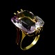 14k Gold Ring 
with large 
Faceted 
Amethyst
Stamped with 
NIJ & 585.
Size 56 mm - 
US 7½  - UK Q - 
...