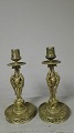 Et par Franske 
lysestager af 
bronze
ca. år 1850
Højde 27cm.