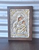 Græsk Ortodox 
helgen ikon. 
Sølv 920 lødig, 
indlagte farvet 
glas, 
guldbelagt og 
træramme. 
Silver ...