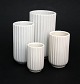 Lyngby 
Porcelænsfabrik, 
Vaser 
produceret i 
perioden 1936 
til 1969. Slank 
hvid vase med 
riller. ...
