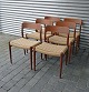 Spisebordsstole, 
model 75 i 
teaktræ med ny 
flettet sæder
Designet og 
produceret af 
N.O. ...