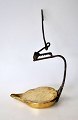 Tran lampe, 18. 
årh. Danmark. I 
messing og 
jern. Højde.: 
29 cm. Skål: 12 
x 8 cm. 