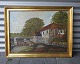 Maleri af 
Møllehuset ved 
Sæby
Olie på 
lærred. 
Signeret Hellum
Brugsspor på 
rammen
Mål: ...