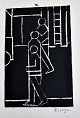Risager Larsen, 
Robert (1922 - 
2007): Figurer. 
Tryk. Signeret. 
Unika. 17,5 x 
11,5 cm. 
Uindrammet. 