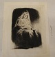 Nr 62 1898 
”Kvinden med 
lampen” Lysmål 
23 x 18 cm 
Frans Schwartz 
1850-1917, 
maler og 
raderer

