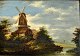 Engelsk 
kunstner 
(18/19. årh.): 
En vindmølle. 
Olie på ege 
panel. Senere 
signeret.: John 
...