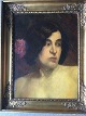 Marx Reese 
(1881-1959):
Portræt af ung 
kvinde med rose 
i håret og 
blottede 
skuldre.
Olie på ...