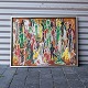 Abstrakt maleri 
med motiv af 
mennesker
Kunstner Kaja 
Wagner, født 
1975
Olie på 
lærred. ...