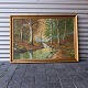 Naturmaleri med 
motiv af 
løbende bæk i 
skovområde
Kunstner E. 
Krøyer Pedersen
Olie på ...