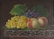 Midt 1800-tals 
stilleben 
maleri. 
Stilleben med 
frugter på 
bord. 
Opstilling med 
druer og ...