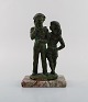 Eric Demuth, 
svensk 
billedhugger. 
Skulptur i 
bronze på 
marmor base. 
Kærestepar. ...