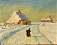 Frost, Sergius 
(1900 - 1994) 
Danmark: 
Vinterdag. Olie 
på lærred. 
Signeret. 19 x 
24 cm. 
Indrammet. 