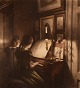 Peter Ilsted 
(1861-1933). 
Interiør med to 
piger ved 
klaveret. 
Radering. Ca. 
1900.
Signeret i ...