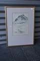 Akvarel af 
bjerglandskab, 
signeret Lise 
L. Hesseldahl 
`97.
Højde 49,5 cm, 
bredde 36 ...