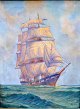 Tysk kunstner 
(19. årh): 
Skibsportræt 
"Pirat". Olie 
på lærred. 
Signeret.: H. 
Rieck cop. 87 x 
65 ...