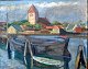 Mumm, Henry 
Alexander (1894 
- 1981) 
Danmark: Havne 
scene. Olie på 
lærred. 
Signeret 1929. 
54 x 68 ...