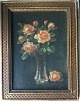 C.F. Madsen 
(død 1929):
Lyserøde roser 
i vase.
Olie på lærred 
monteret på 
pap.
Smuk samtidig 
...
