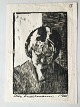 Sven Enselmann 
(1926-2004):
Portræt af en 
kvinde 1968.
Træsnit på 
japanpapir 
monteret på ...