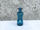 Holmegaard, 
Klukflaske, 
Blå, 15cm høj, 
4cm bred, Med 
kugleprop *Pæn 
stand*