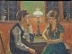 Aigens, 
Christian (1870 
- 1940) 
Danmark: To 
børn ved et 
bord. Olie på 
lærred/opklæbet 
på plade. ...