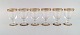Nason & 
Moretti, 
Murano. Seks 
hvidvinsglas i 
mundblæst 
kunstglas med 
håndmalet 
turkis og ...