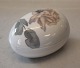 Art Nouveau 
217-658 Kgl. 
Bonbon skål - 
æggeformet med 
rose 9.5  x 14 
cm Præ 1923 
(Underdel ...