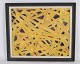 Maleri i gule 
farver med mørk 
træramme fra 
1970erne.
56 x 66 cm.