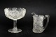 Fyens glasværk, 
sukkerstel 
hvidt ternet 
mønster, klart 
presset glas. 
Fremgår af 
katalog 1924 og 
...
