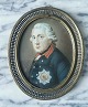 Håndmalet 
miniature 
portræt af Kong 
Frederik d. II 
(1712-1786) af 
Preussen  også 
kaldet Frederik 
...