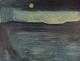 Svend Aage 
Tauscher 
(1911-1984), 
Dansk kunstner. 
Olie på lærred. 
Modernistisk 
landskab med 
måne ...