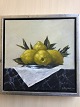 Denis Virlogeux 
(født 1948):
Opstilling med 
citroner på 
fad.
Olie på 
lærred.
Sign.: ...