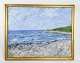 Oliemaleri på 
lærredet med 
motiv af strand 
og hav malet af 
Sixten Wiklund 
(1907-1986) fra 
...