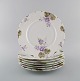 Rosenthal, 
Tyskland. Seks 
Iris 
middagstallerkener 
i håndmalet 
porcelæn med 
blomster og ...
