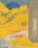 Svän Grandin 
(1906-1982), 
svensk 
kunstner. Olie 
på plade. 
Modernistisk 
landskab. Midt 
...