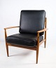 Denne 
skandinaviske 
moderne 
lænestol eller 
loungestol, 
designet af 
Grete Jalk i 
1960'erne og 
...