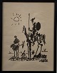 Tryk efter 
Pablo Picasso. 
Don Quicholte. 
indrammet med 
sort træramme.
Mål: 53 x 41 
cm.
