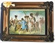 Miniature 
maleri med 
krigsscene: 
"Napoleon med 
sine 
officerer". 
Første halvdel 
af 20. ...