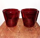 Par røde Kartio 
vandglas 
designet af Kay 
Franck i 1955 
for Nuutajärvi 
Notsjö i 
Finland. 
Fremstår ...