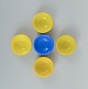 Orrefors, 
Sverige, et sæt 
på fem ”Colora” 
små skåle i 
gult og blåt 
kunstglas.
Stemplet.
I ...